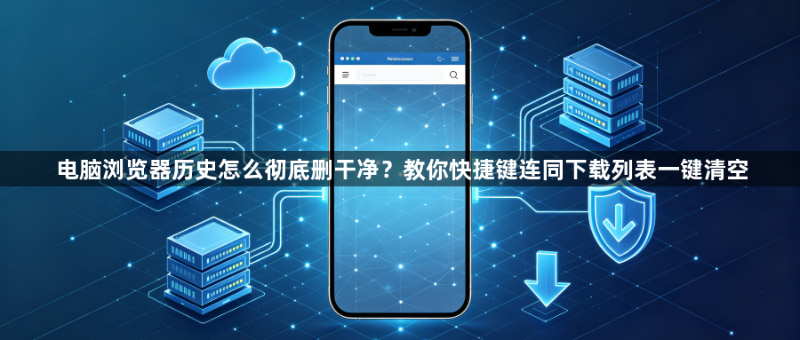 电脑浏览器历史怎么彻底删干净?教你快捷键连同下载列表一键清空1