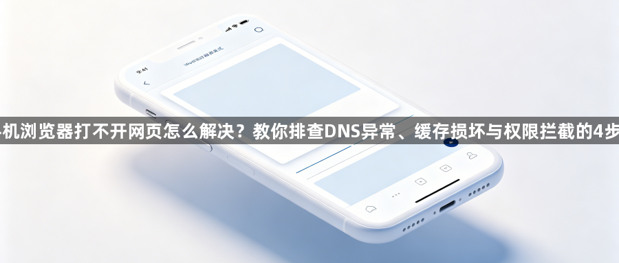 手机浏览器打不开网页怎么解决？教你排查DNS异常、缓存损坏与权限拦截的4步法1