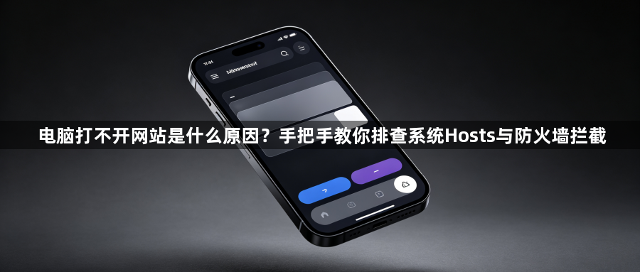 电脑打不开网站是什么原因?手把手教你排查系统Hosts与防火墙拦截1