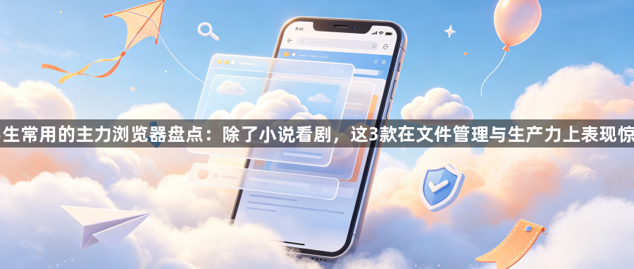 男生常用的主力浏览器盘点:除了小说看剧,这3款在文件管理与生产力上表现惊艳1